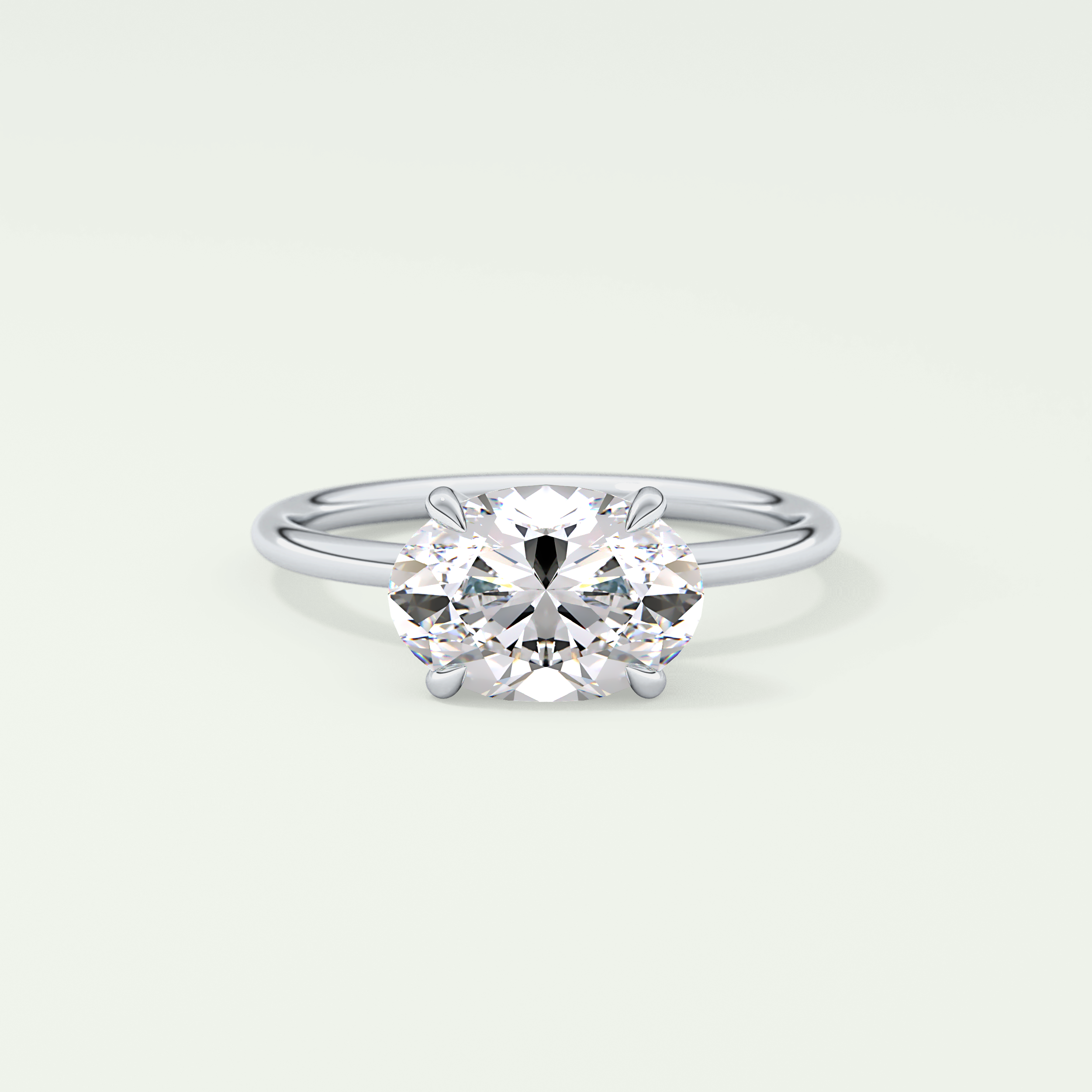 2.0 CT Oval Cut Solitaire Moissanite Engagement Ring 13