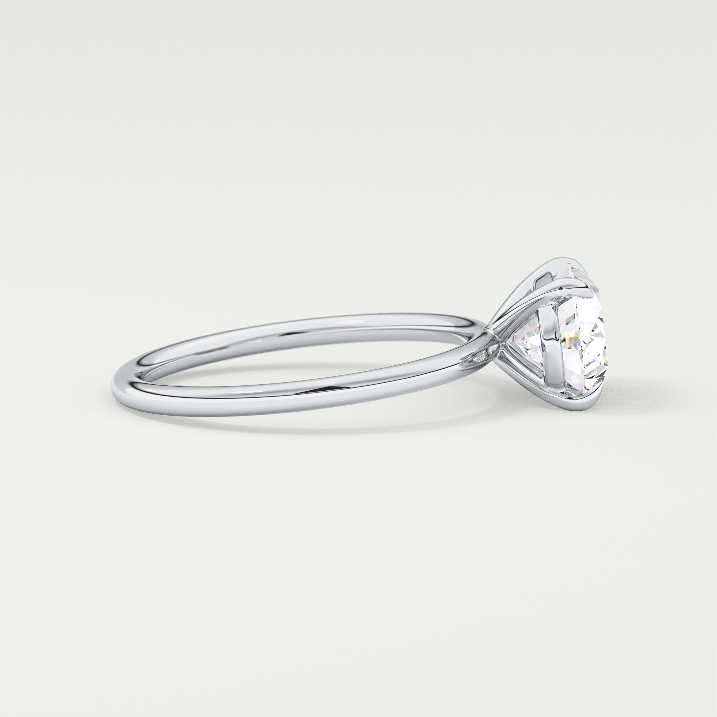 2.0 CT Oval Cut Solitaire Moissanite Engagement Ring 15
