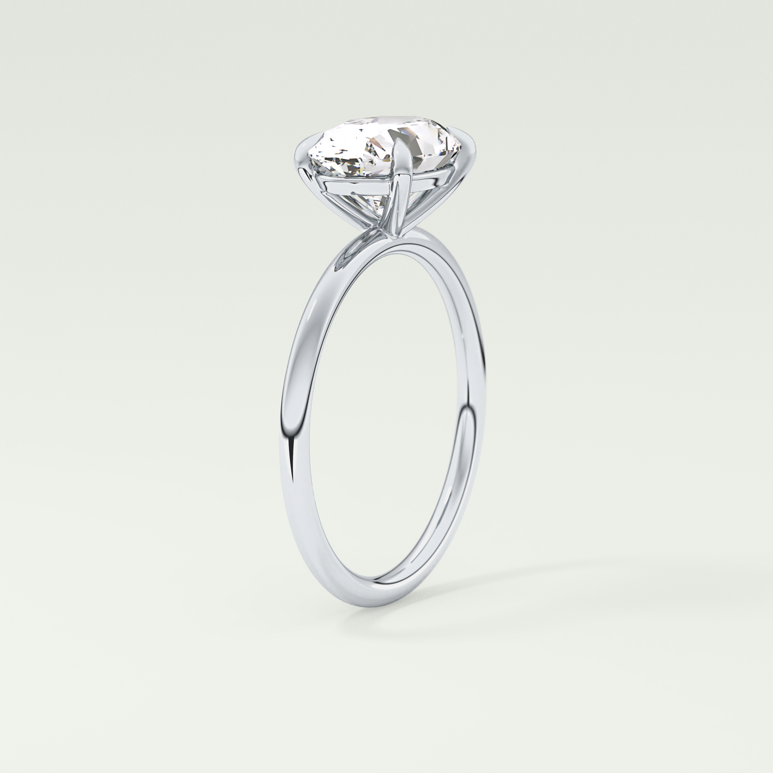2.0 CT Oval Cut Solitaire Moissanite Engagement Ring 17