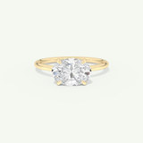 2.0 CT East West Oval Cut Solitaire Moissanite Engagement Ring