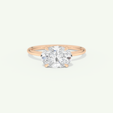 2.0 CT East West Oval Cut Solitaire Moissanite Engagement Ring