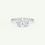 2.0 CT East West Oval Cut Solitaire Moissanite Engagement Ring