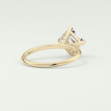 2.0 CT Asscher Cut Solitaire Moissanite Engagement Ring 2