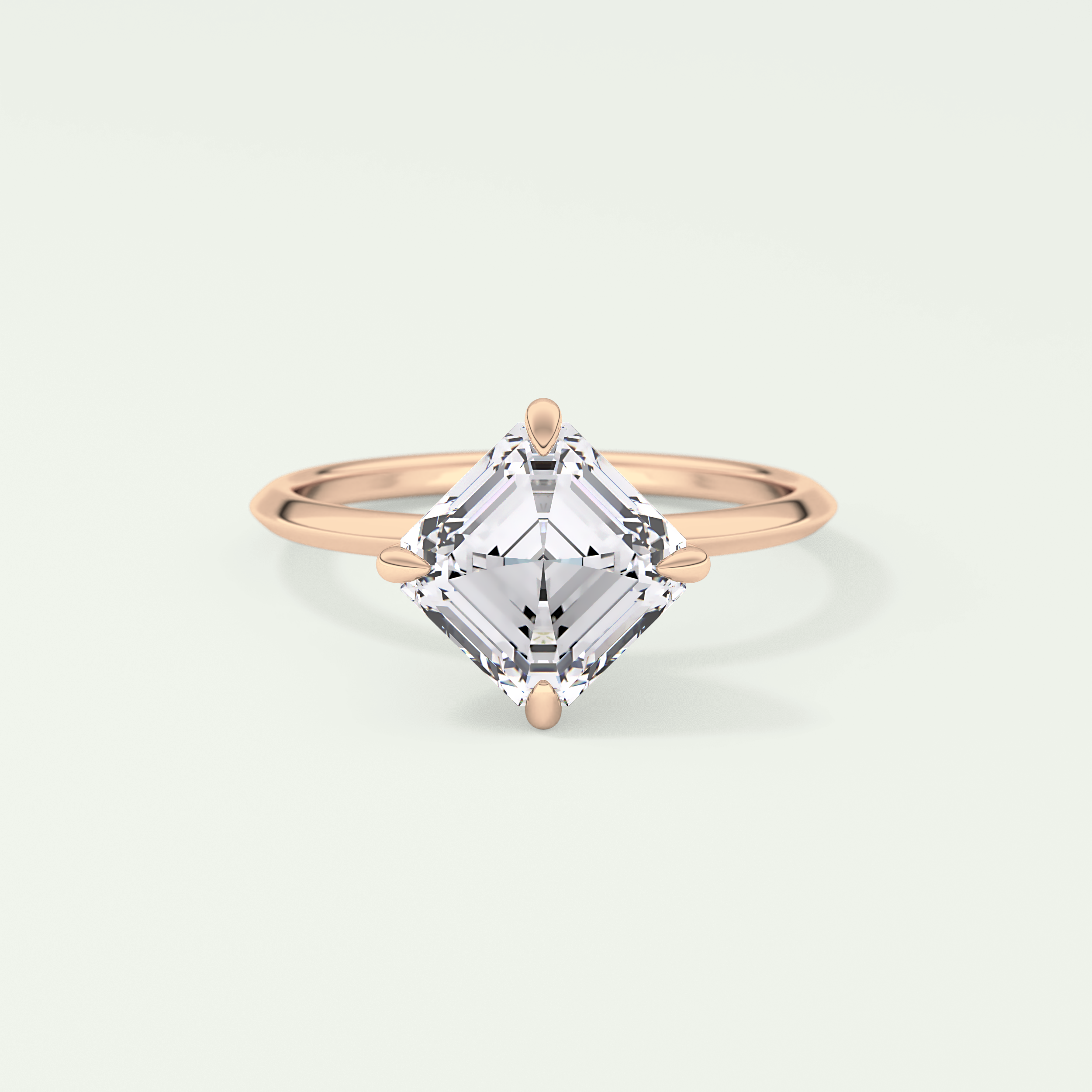 2.0 CT Asscher Cut Solitaire Moissanite Engagement Ring 7