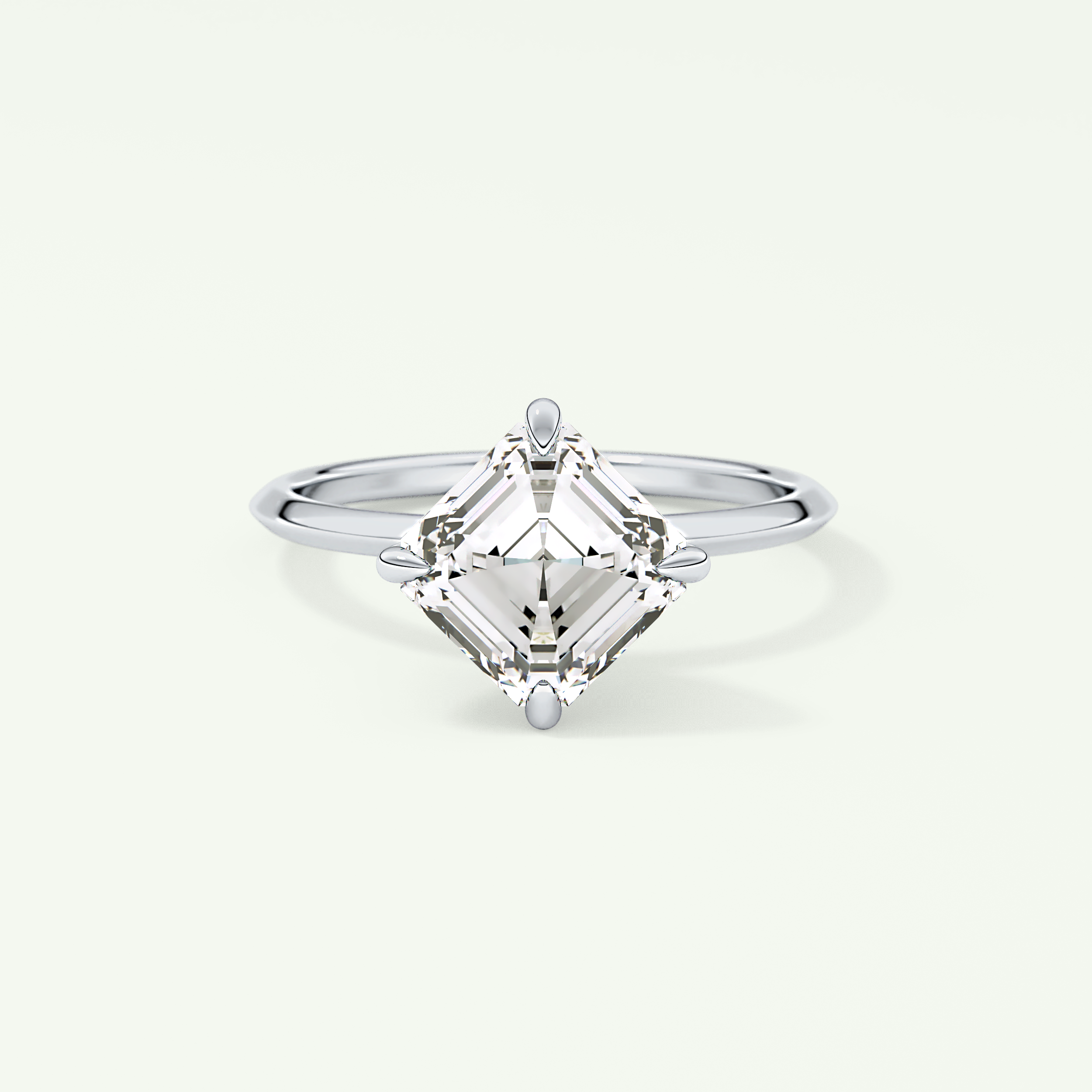 2.0 CT Asscher Cut Solitaire Moissanite Engagement Ring 13