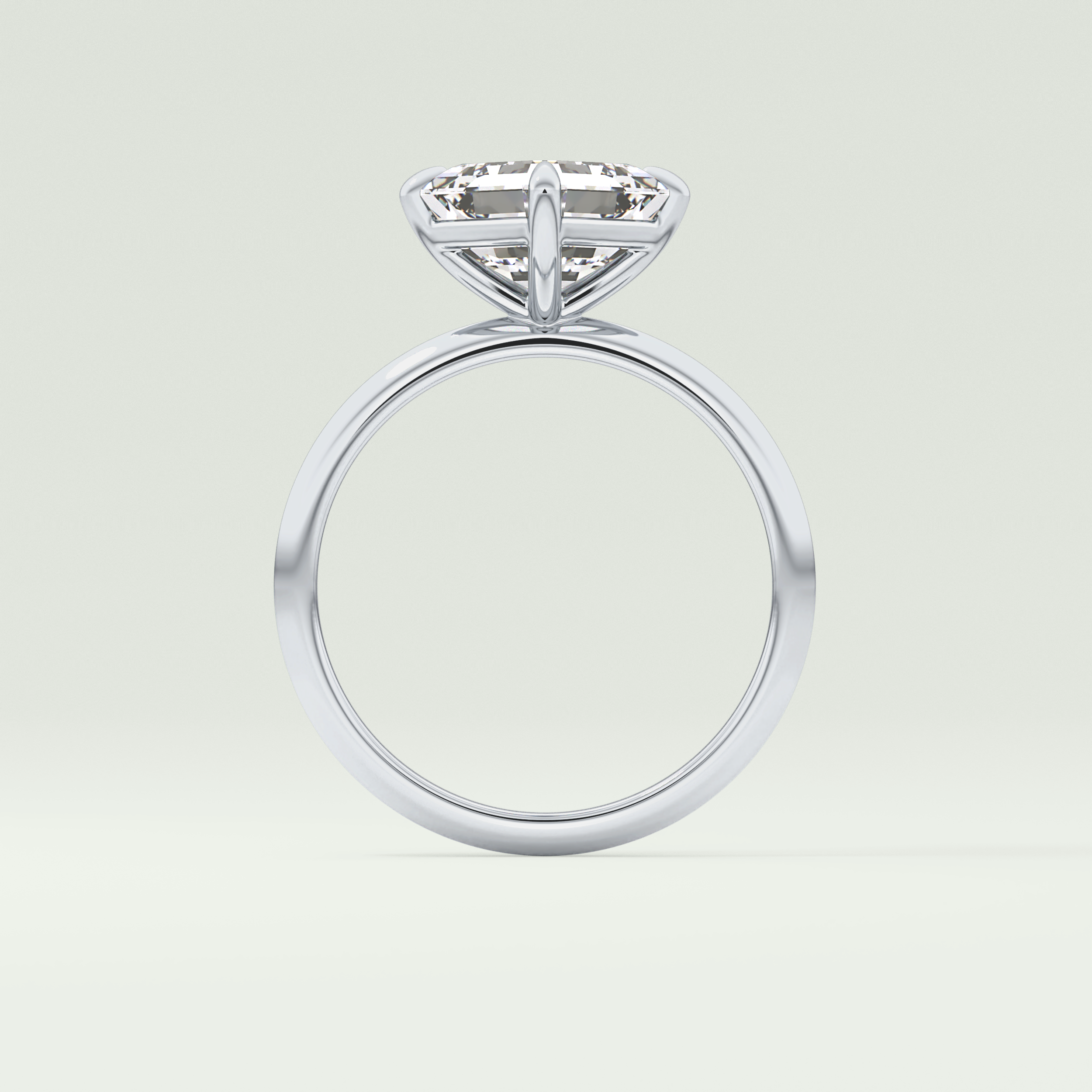 2.0 CT Asscher Cut Solitaire Moissanite Engagement Ring 18