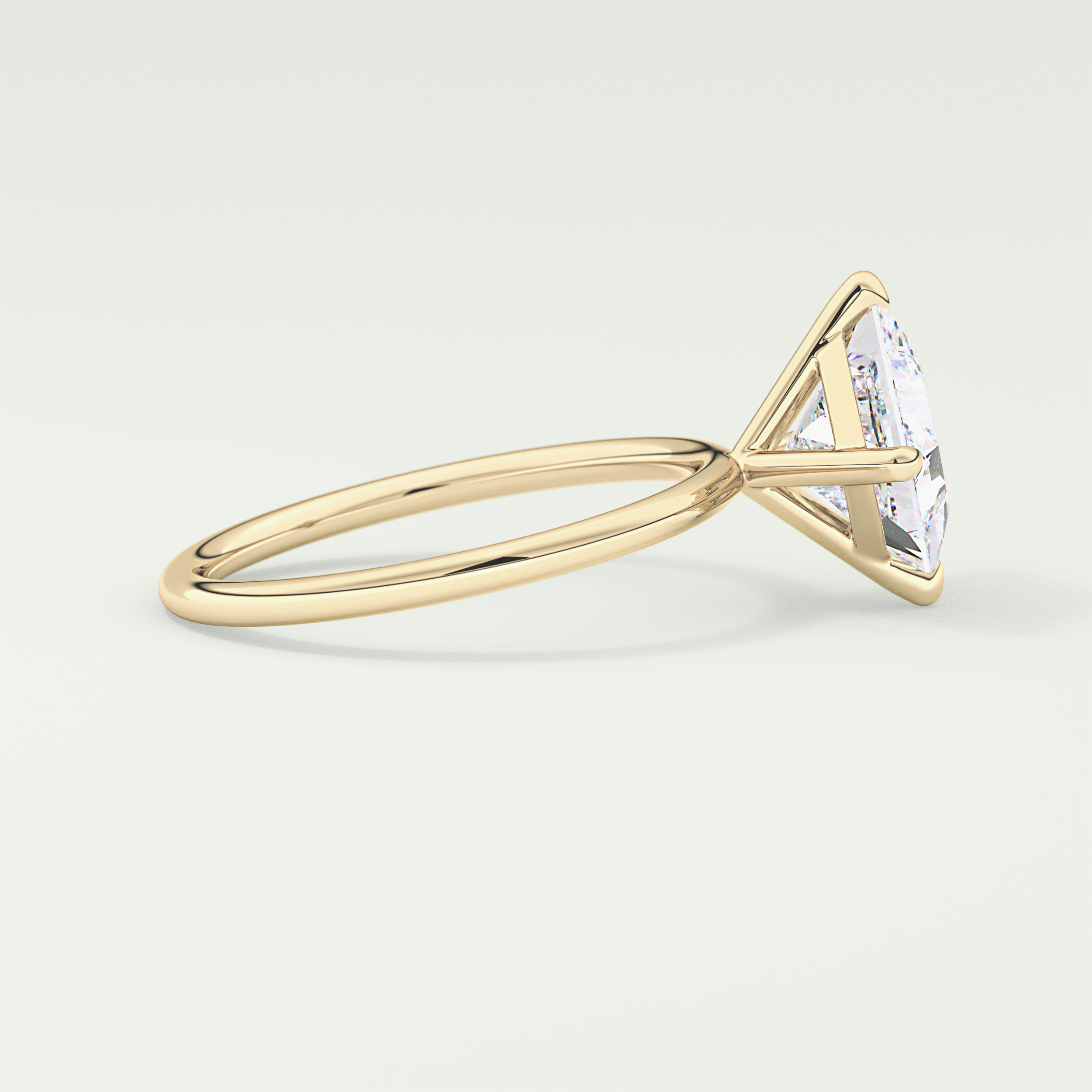 2.0 CT Princess Cut Solitaire Lab-Grown Diamond Engagement Ring 3