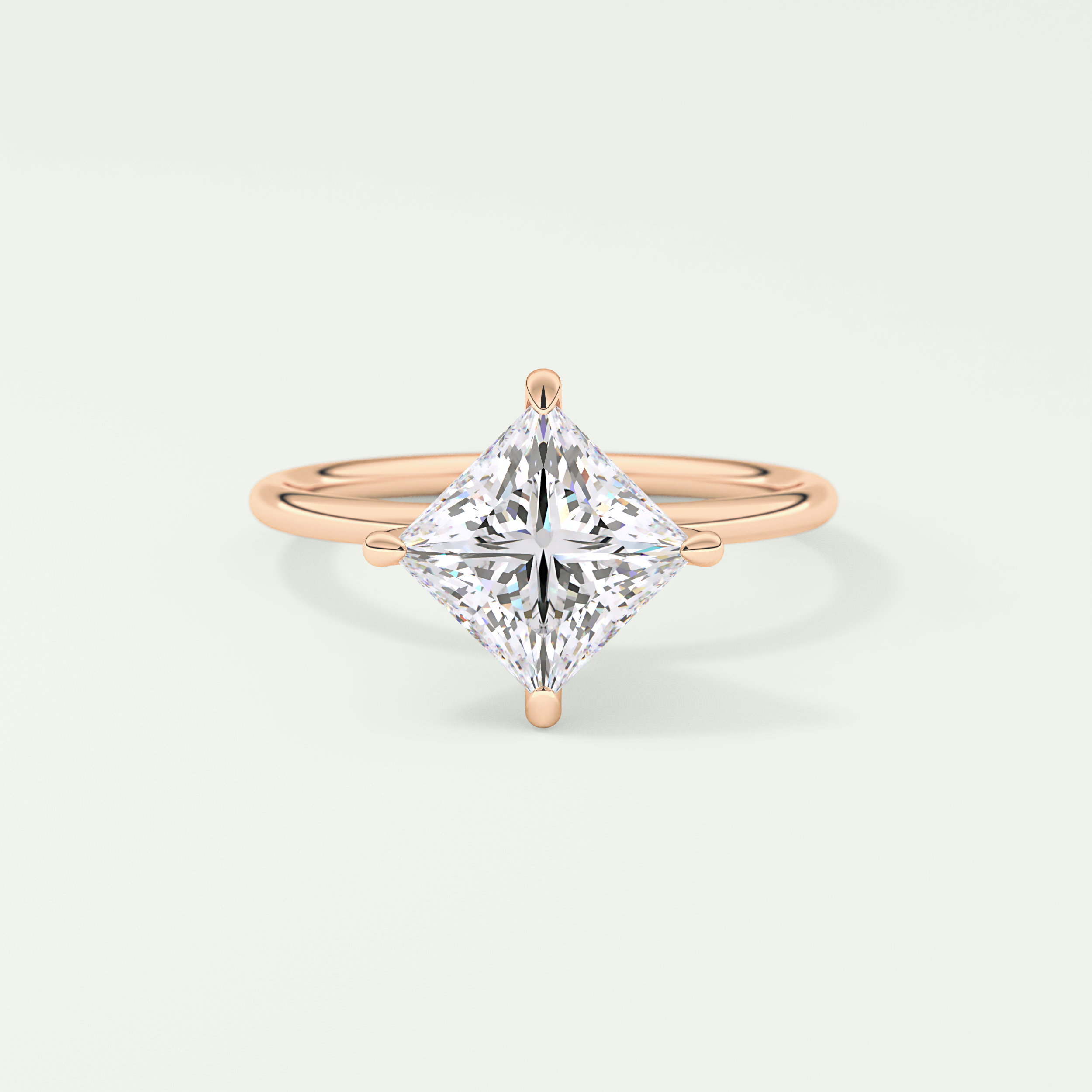 2.0 CT Princess Cut Solitaire Lab-Grown Diamond Engagement Ring 7