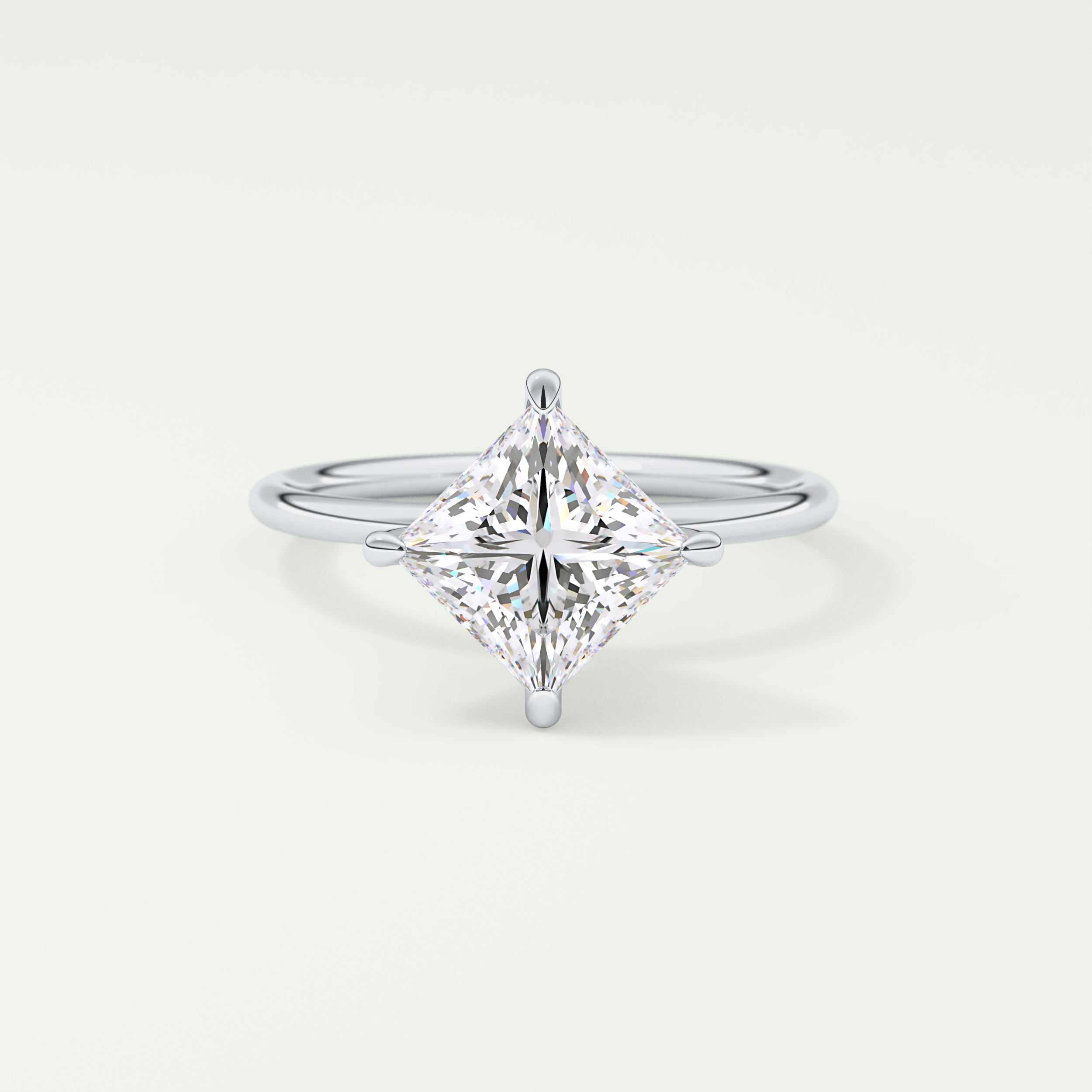 2.0 CT Princess Cut Solitaire Moissanite Engagement Ring 13