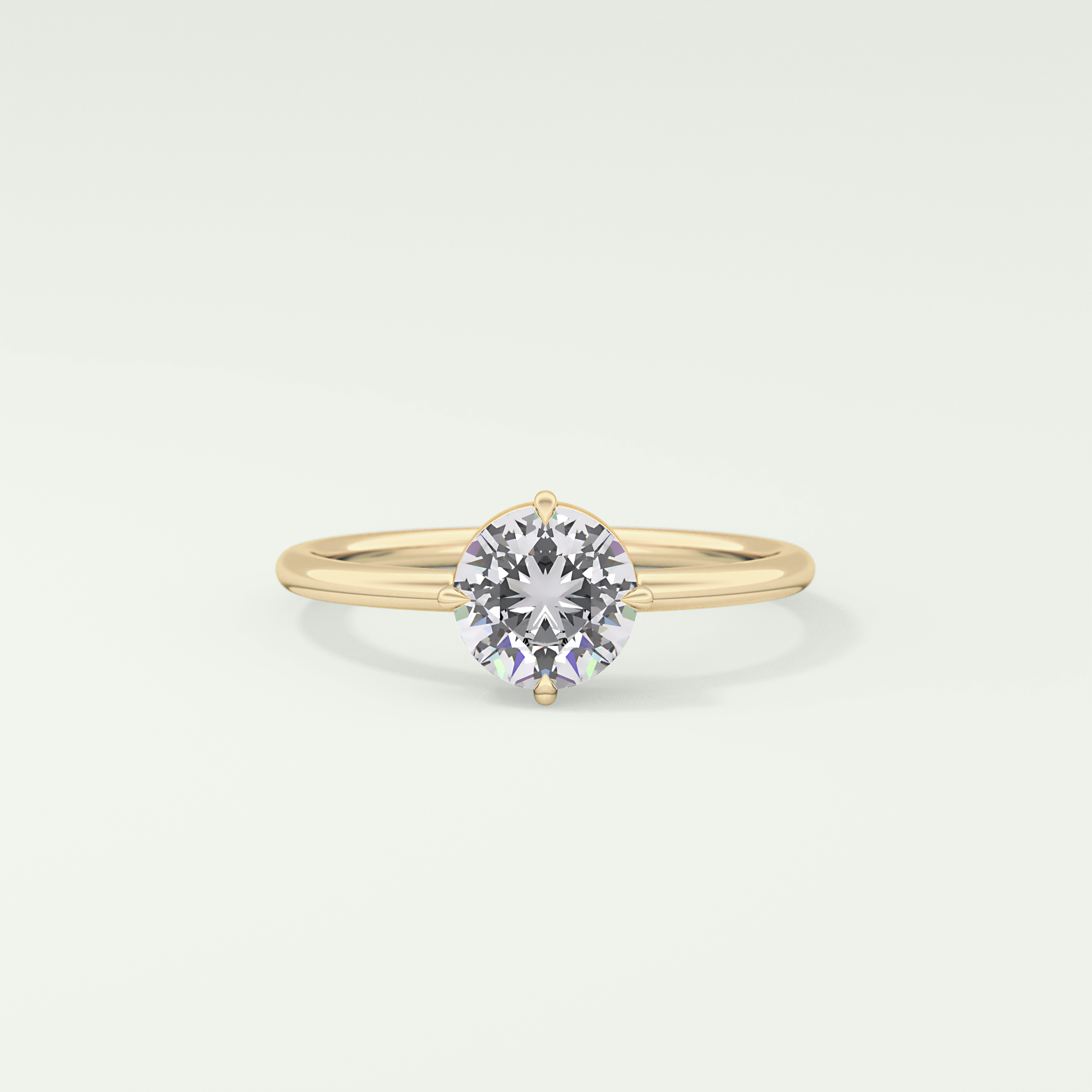 1.0 CT Round Cut Solitaire Moissanite Engagement Ring 1