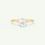 1.0 CT Round Cut Solitaire Moissanite Engagement Ring