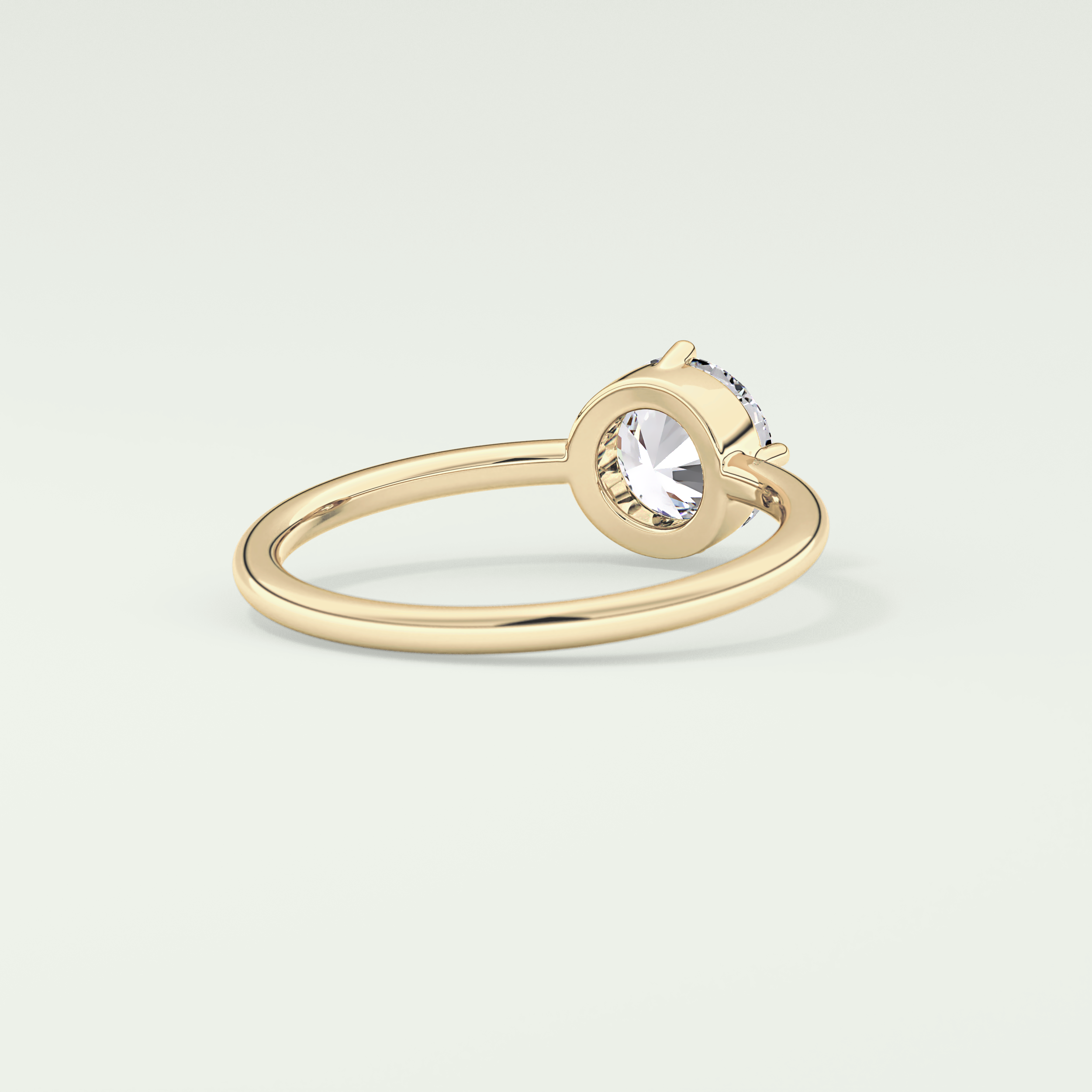 1.0 CT Round Cut Solitaire Moissanite Engagement Ring 2