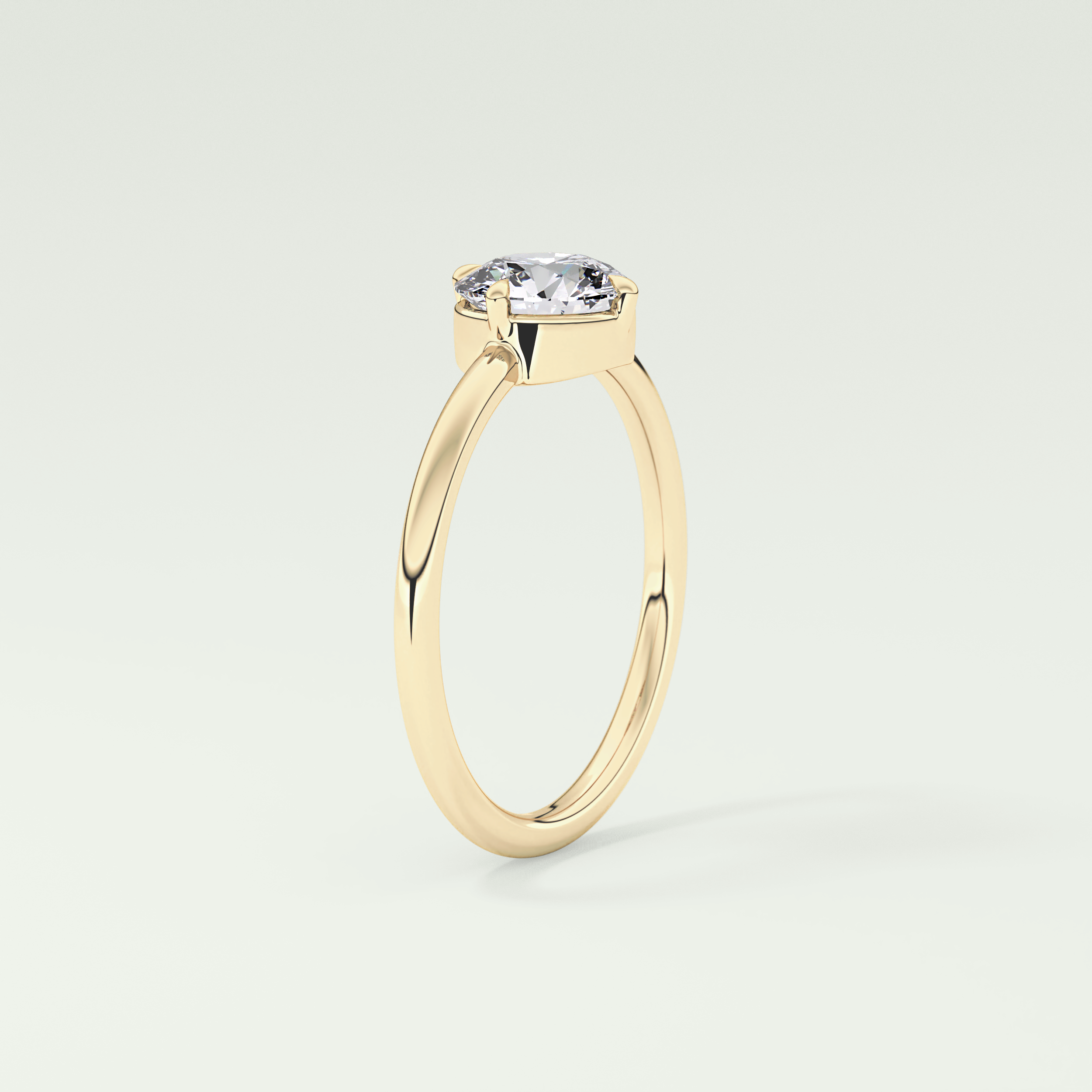 1.0 CT Round Cut Lab Grown Diamond Engagement Ring