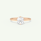 1.0 CT Round Cut Solitaire Moissanite Engagement Ring