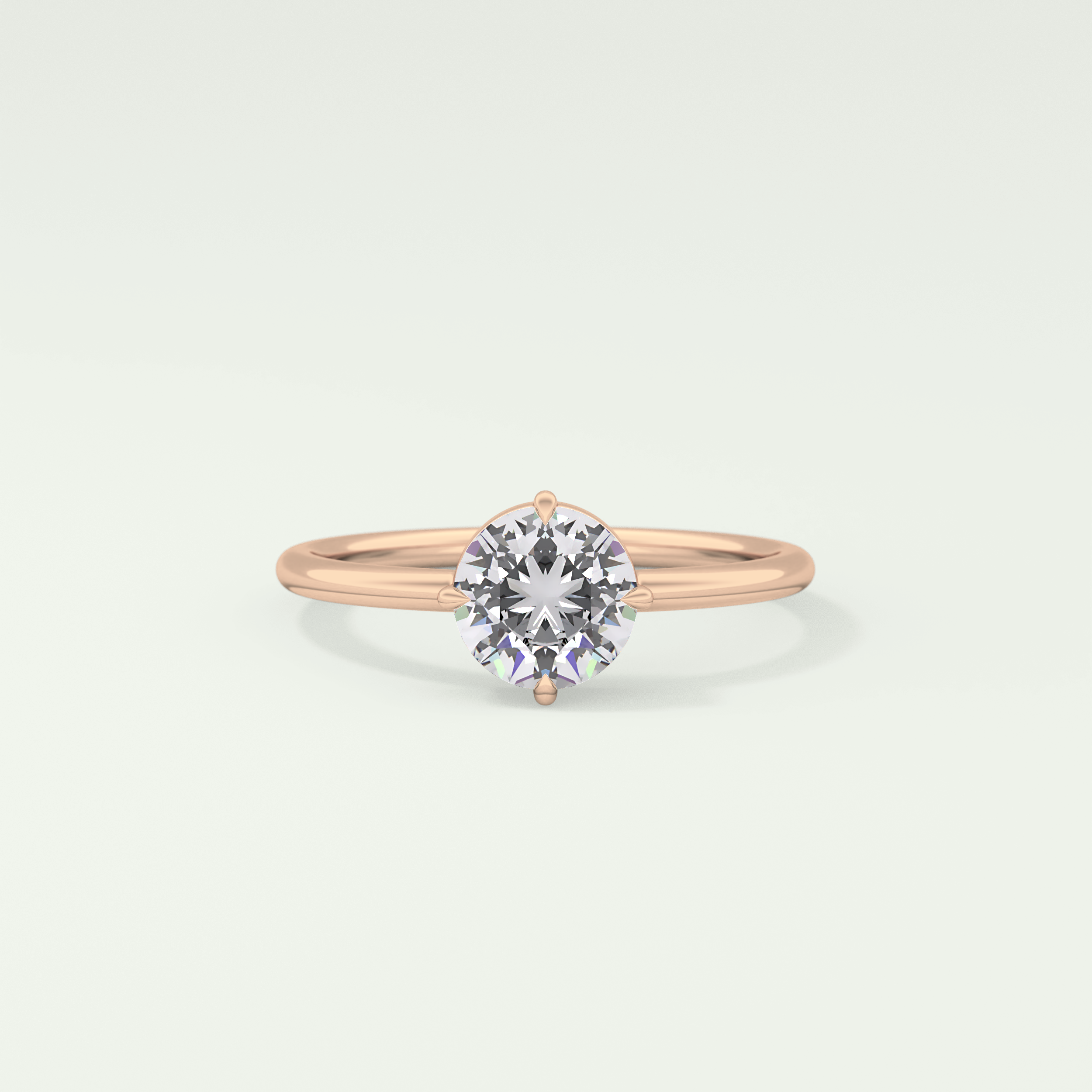 1.0 CT Round Cut Solitaire Moissanite Engagement Ring 7