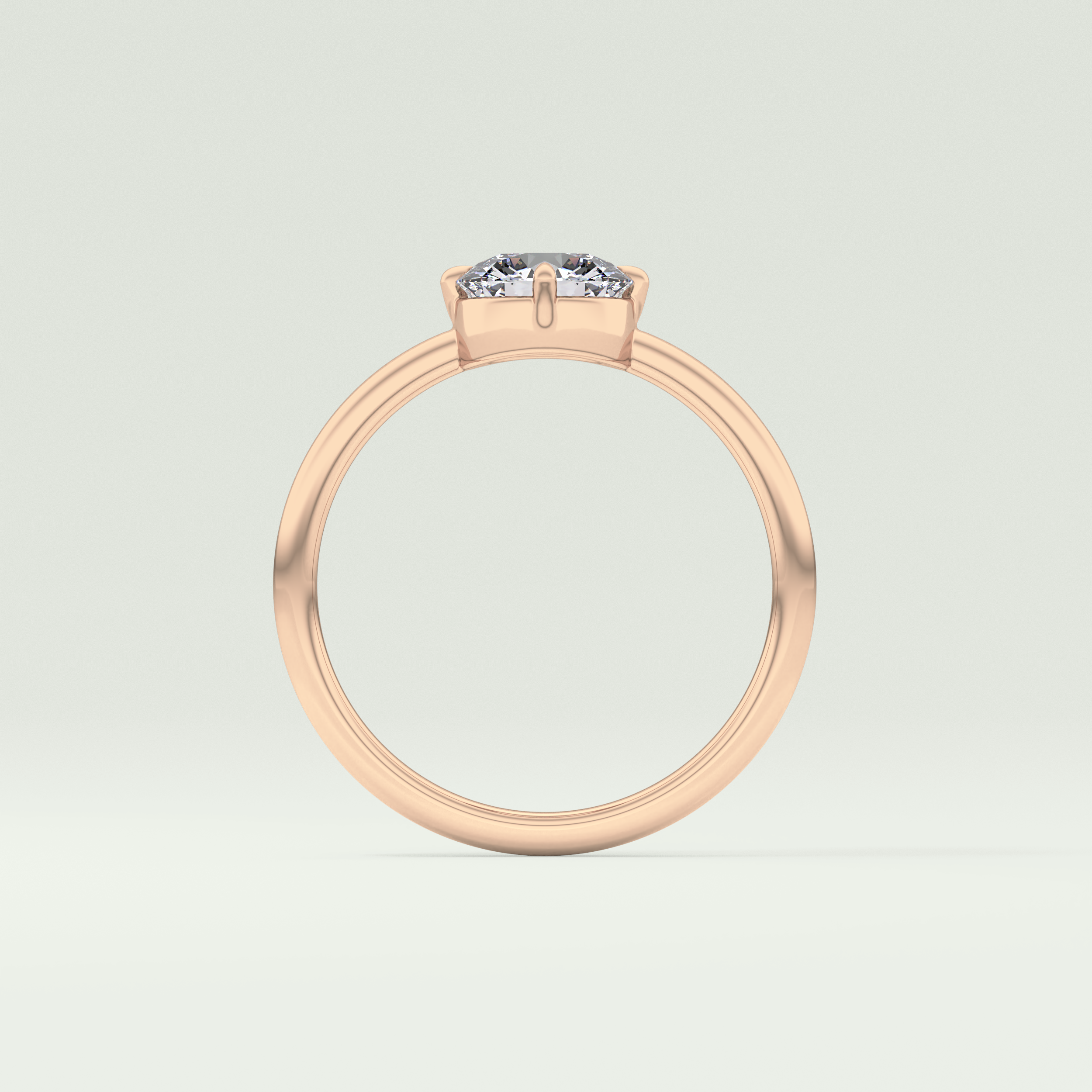 1.0 CT Round Cut Lab Grown Diamond Engagement Ring