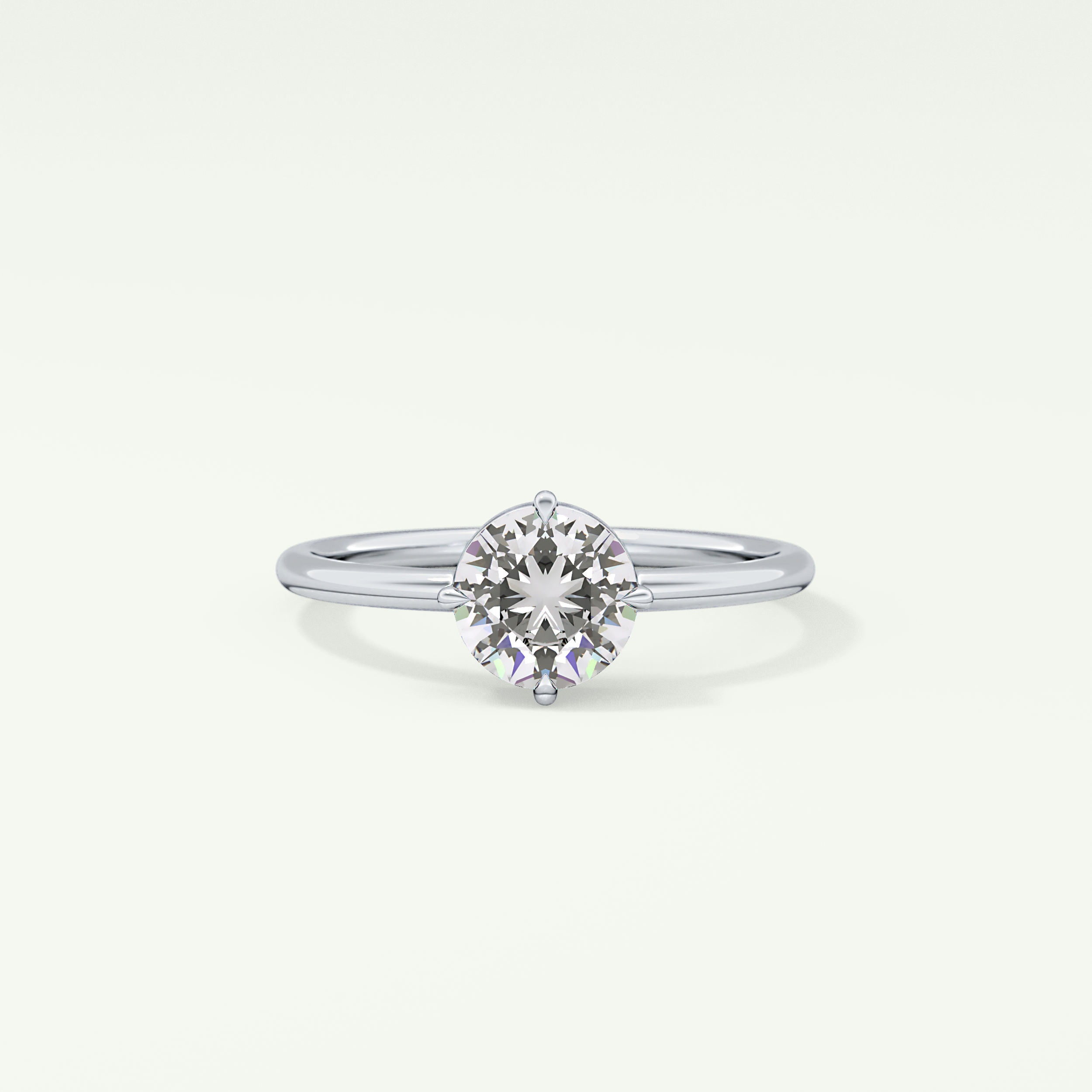 1.0 CT Round Cut Solitaire Moissanite Engagement Ring 13