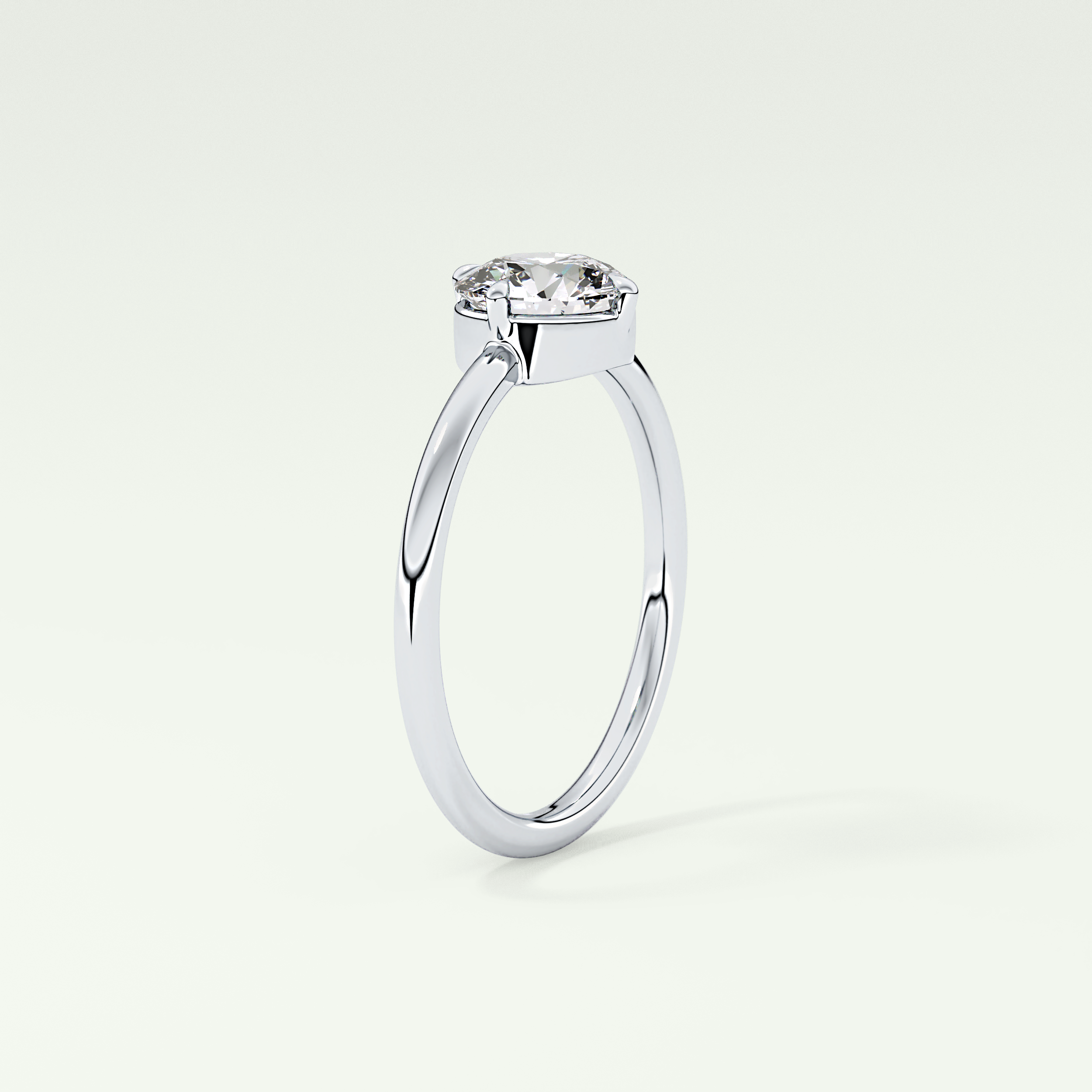 1.0 CT Round Cut Solitaire Moissanite Engagement Ring 17
