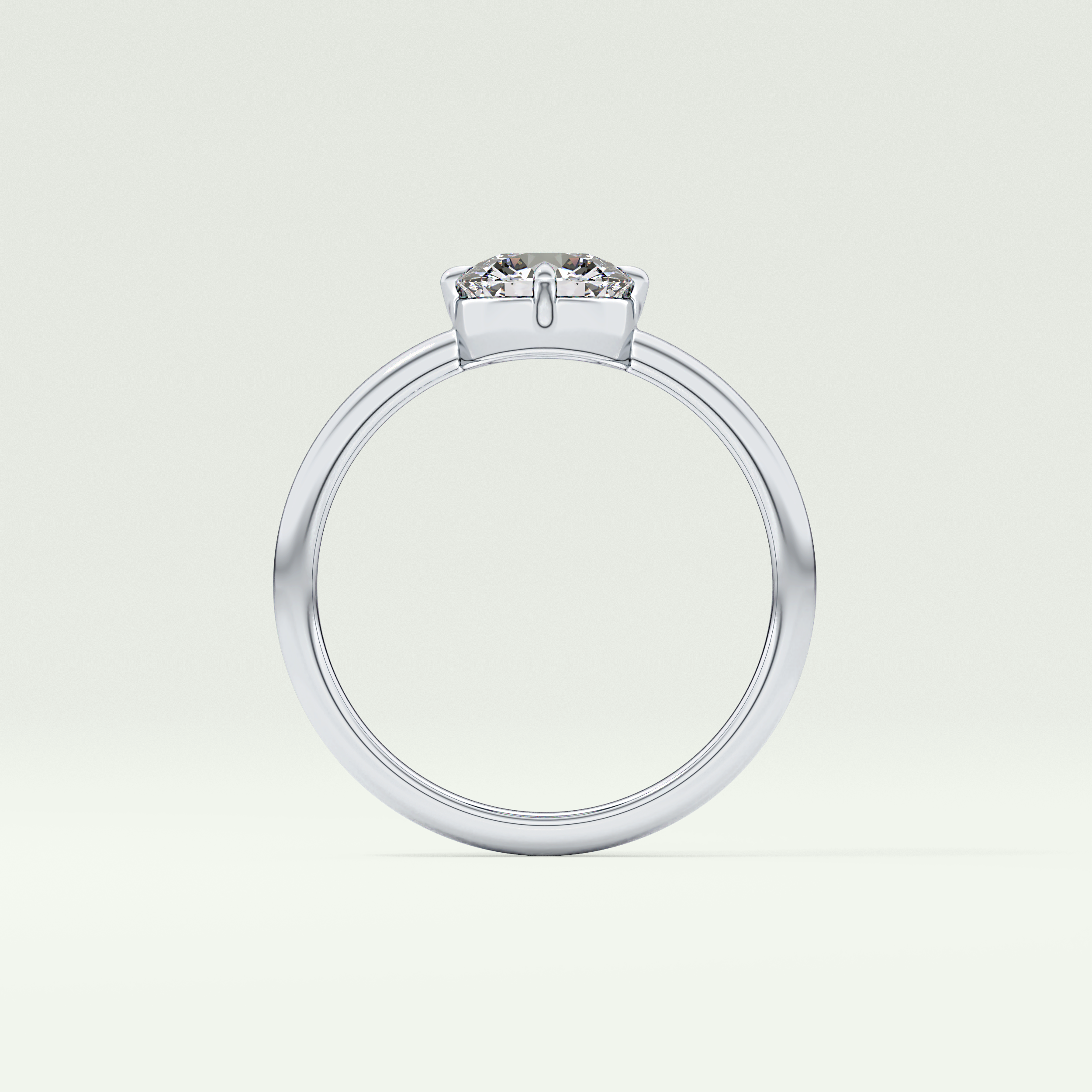 1.0 CT Round Cut Solitaire Moissanite Engagement Ring 18