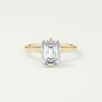 2.0 CT Emerald Cut Solitaire Moissanite Engagement Ring 1