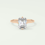 2.0 CT Emerald Cut Solitaire Moissanite Engagement Ring 7