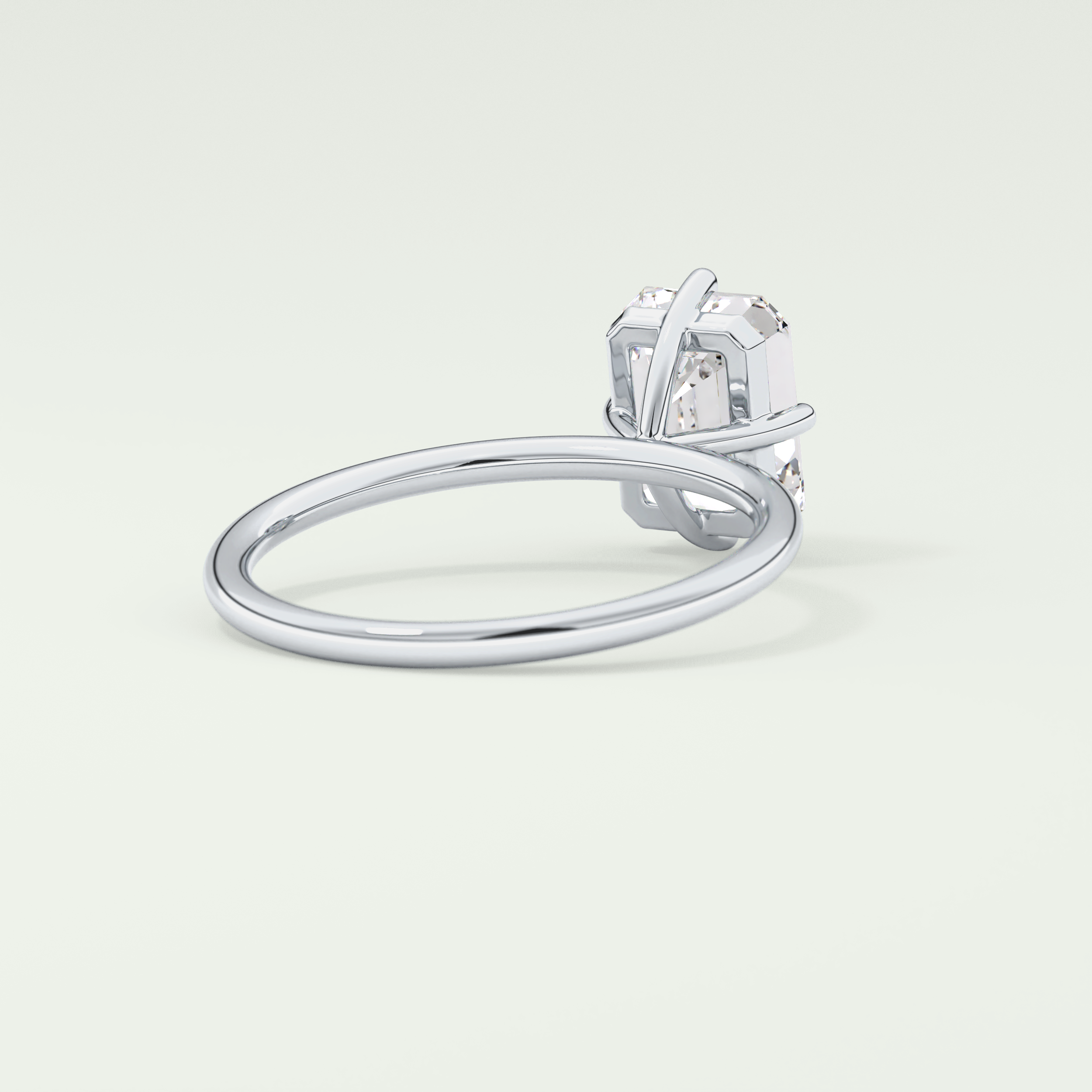 2.0 CT Emerald Cut Solitaire Moissanite Engagement Ring 14