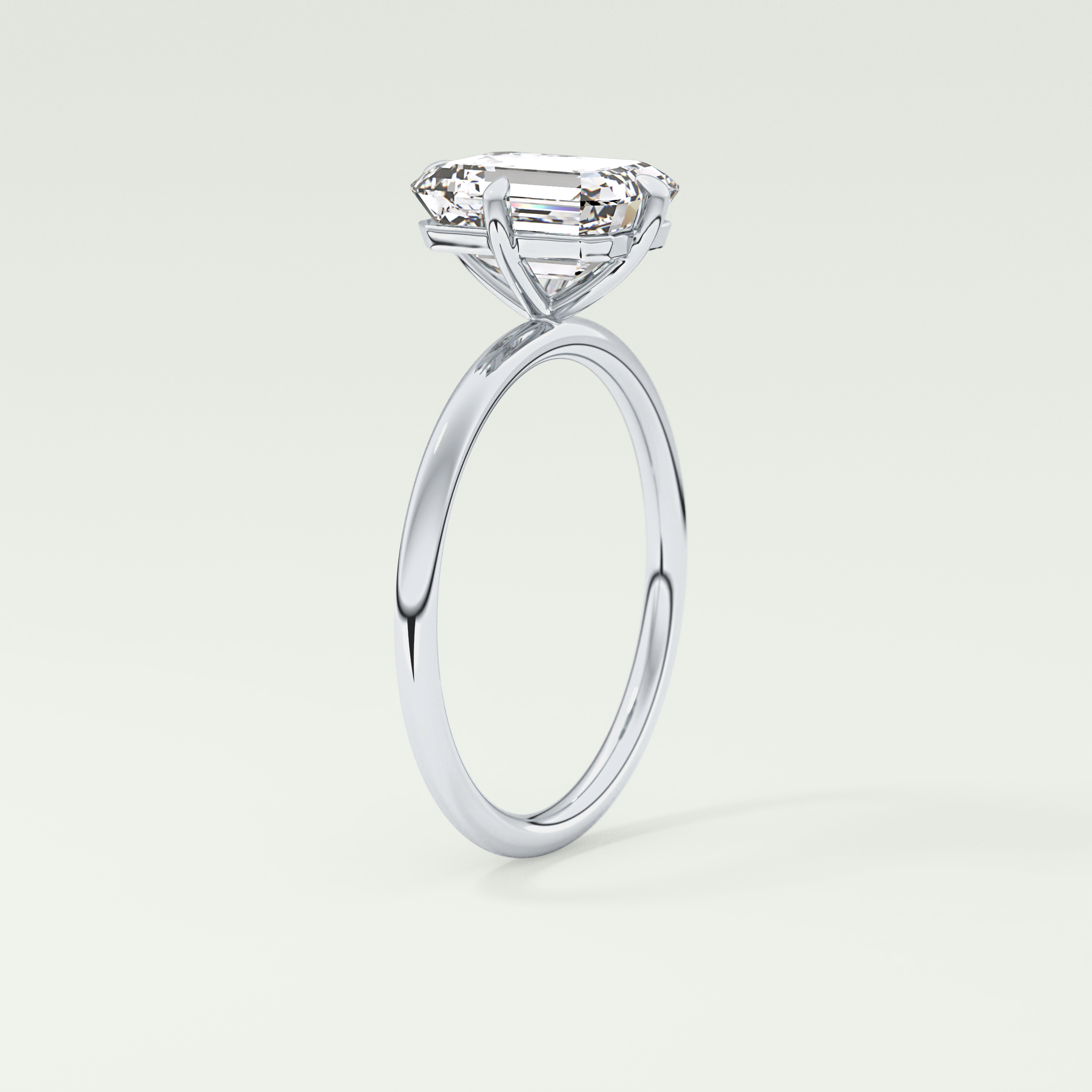 2.0 CT Emerald Cut Solitaire Moissanite Engagement Ring 17
