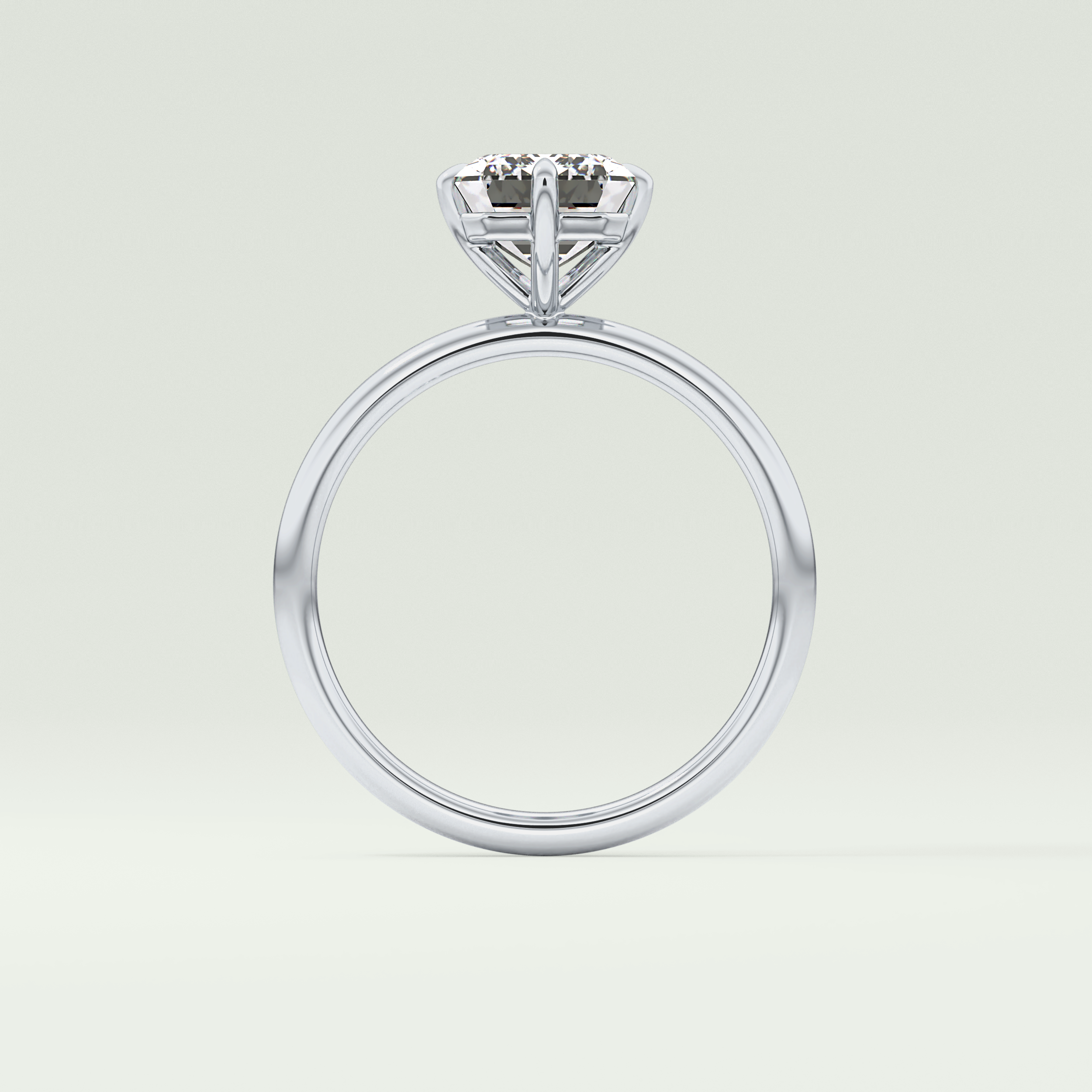 2.0 CT Emerald Cut Solitaire Moissanite Engagement Ring 18