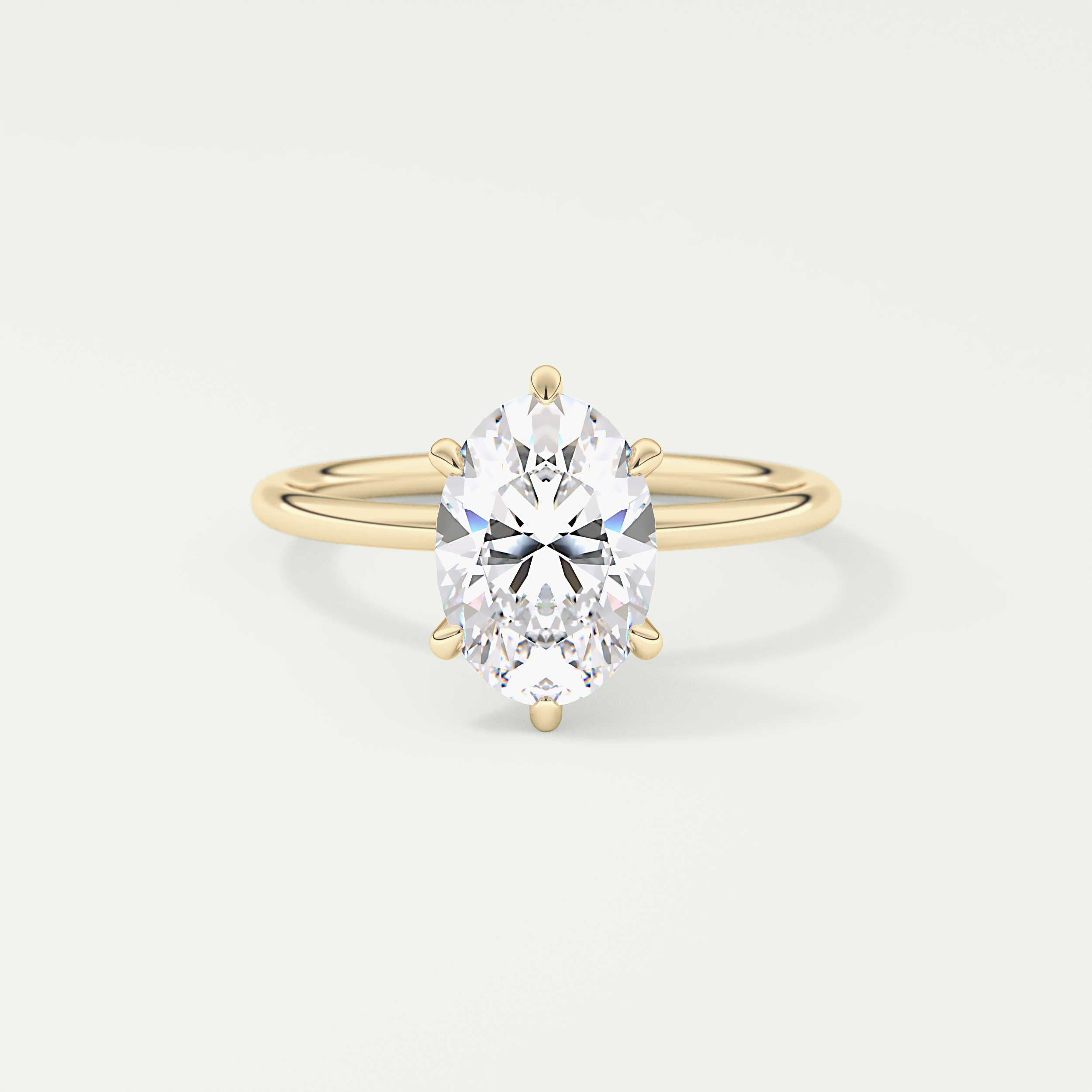2.0 CT Oval Cut Solitaire Moissanite Engagement Rings 1