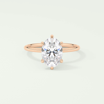2.0 CT Oval Cut Solitaire Moissanite Engagement Rings 7