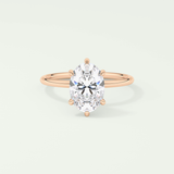 2.0 CT Oval Cut Solitaire Moissanite Engagement Rings 7