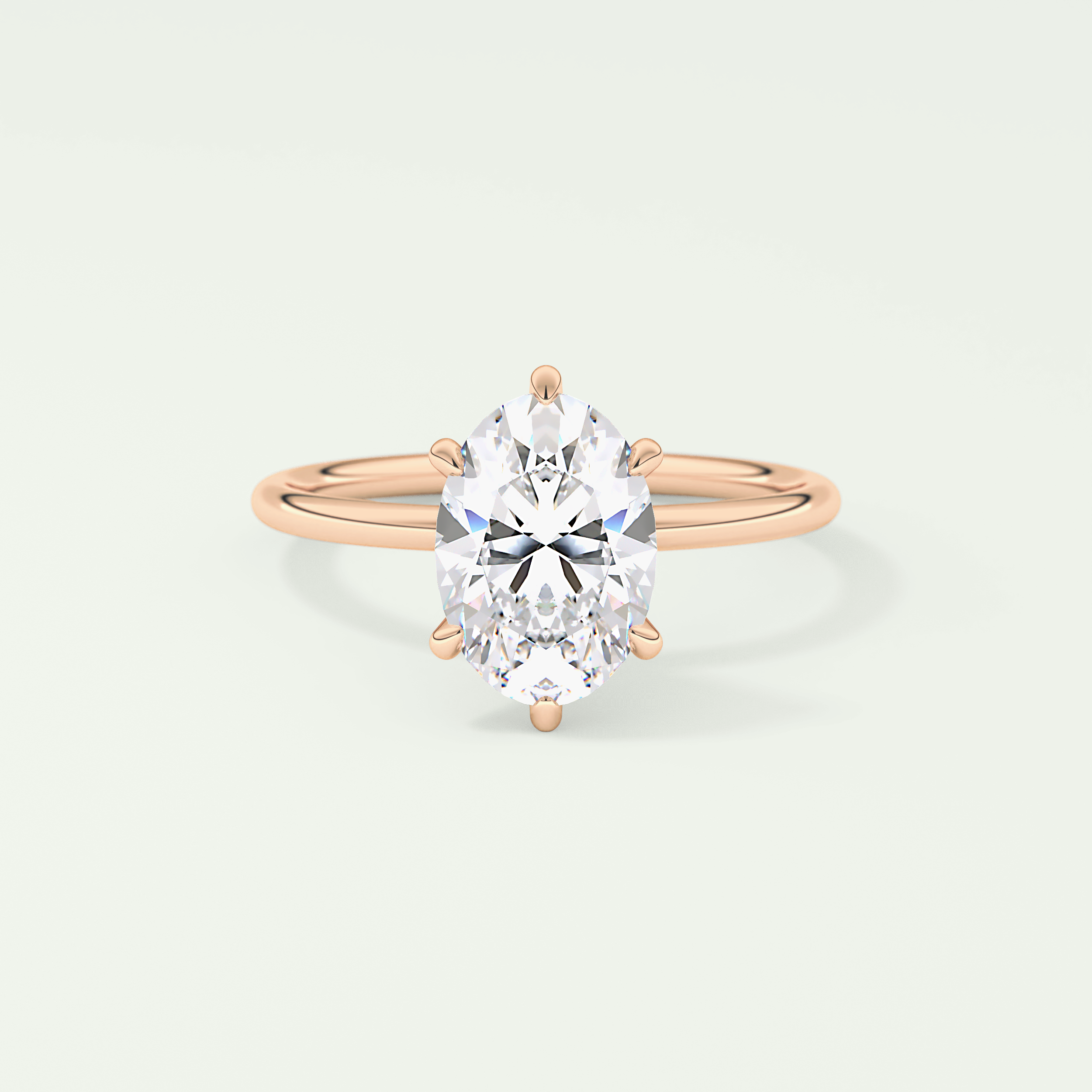 2.0 CT Oval Cut Solitaire Moissanite Engagement Rings 7