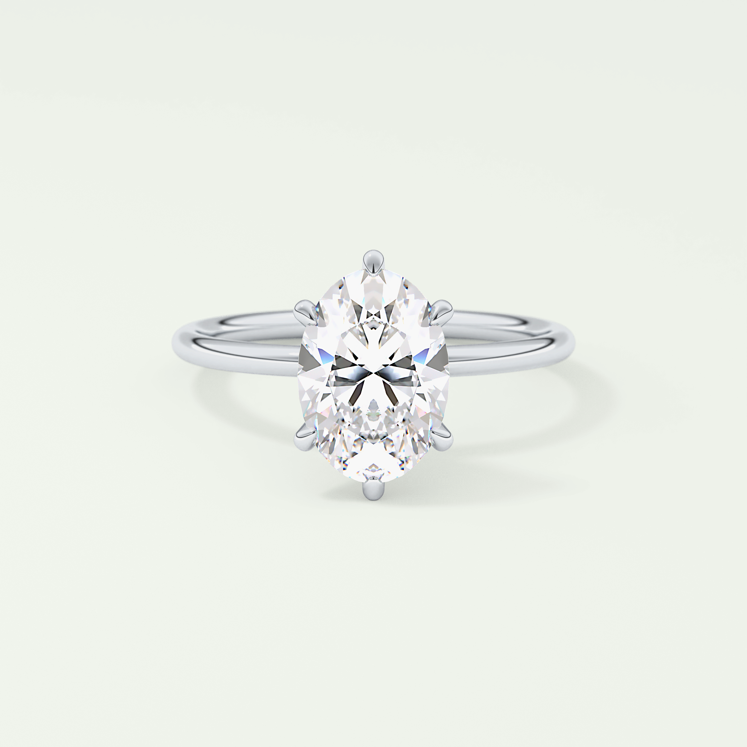 2.0 CT Oval Cut Solitaire Moissanite Engagement Rings 13
