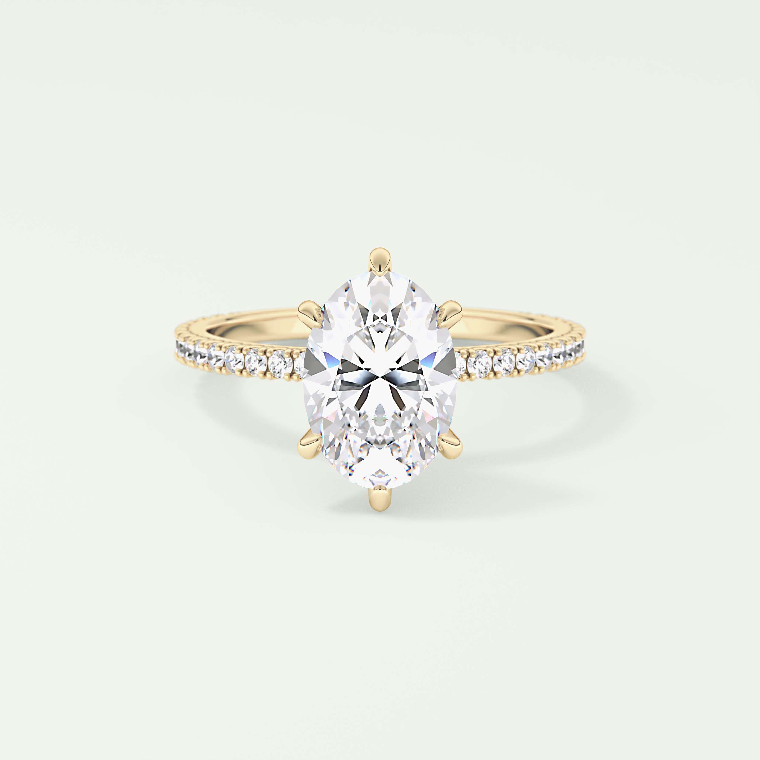 2.0 CT Oval Cut Pave Lab-Grown Diamond Engagement Ring 1