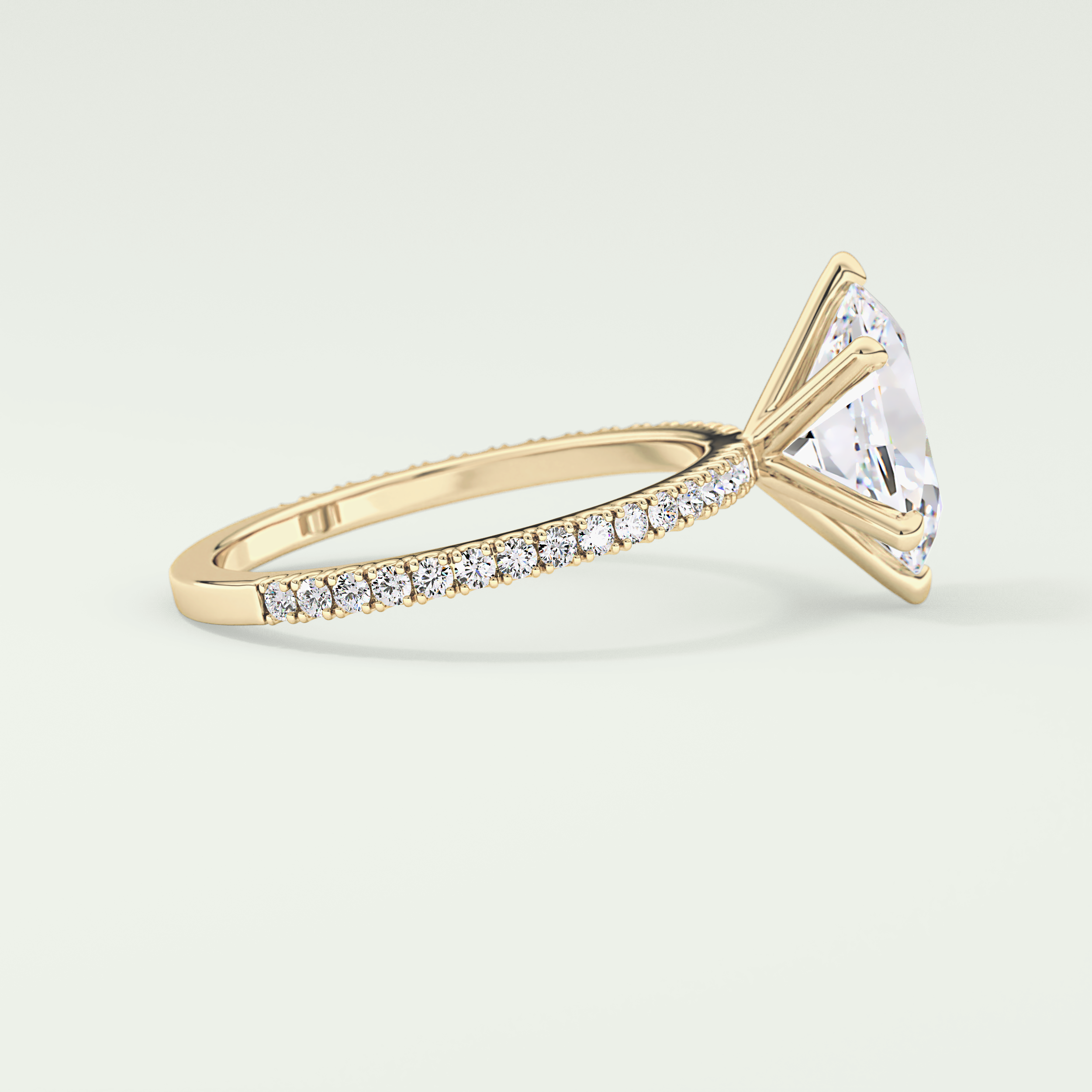 2.0 CT Oval Cut Pave Lab-Grown Diamond Engagement Ring 3