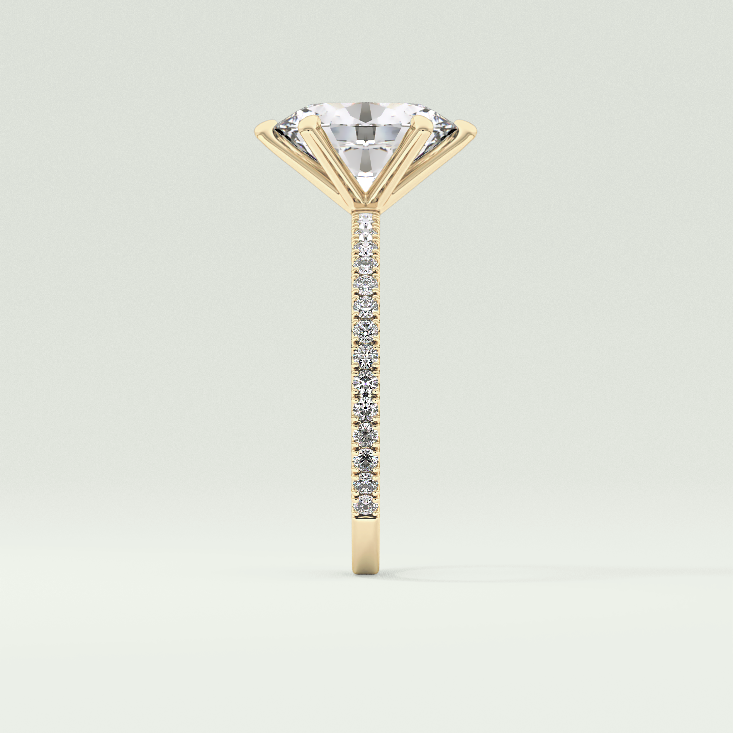 2.0 CT Oval Cut Pave Lab-Grown Diamond Engagement Ring 4