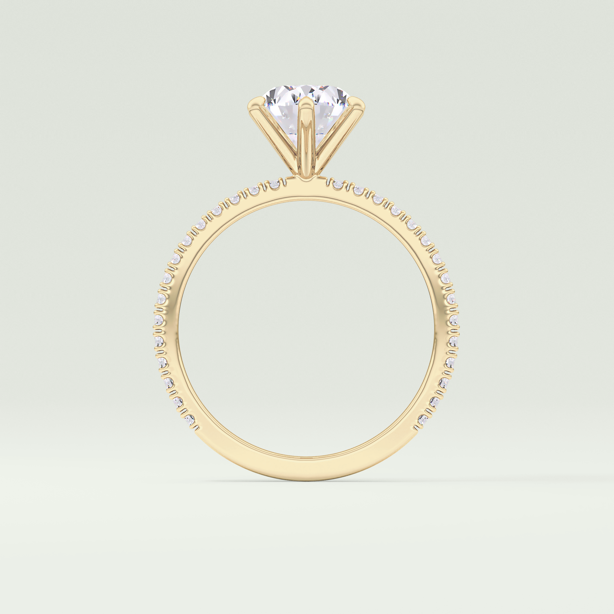 2.0 CT Oval Cut Pave Moissanite Engagement Ring