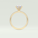 2.0 CT Oval Cut Pave Moissanite Engagement Ring