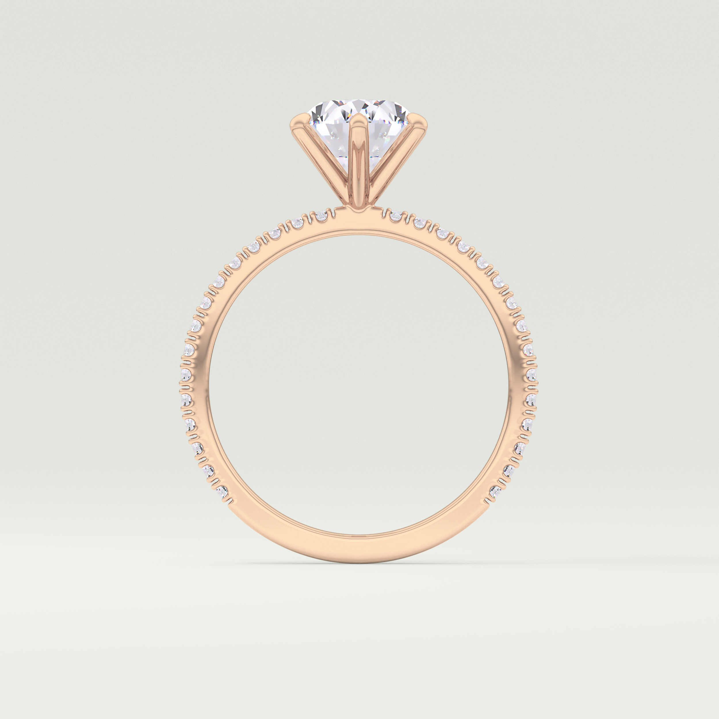 2.0 CT Oval Cut Pave Moissanite Engagement Ring