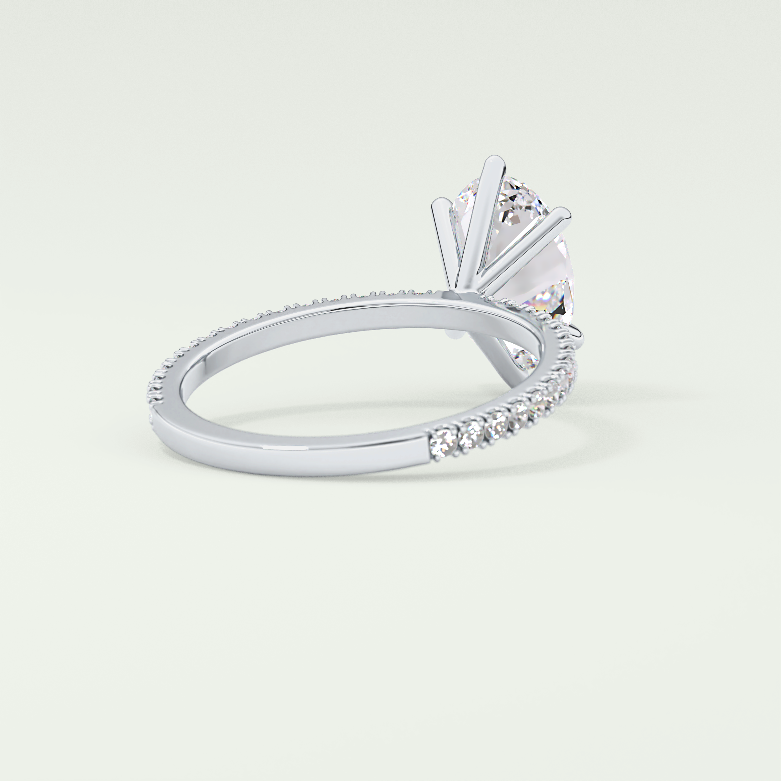 2.0 CT Oval Cut Pave Lab-Grown Diamond Engagement Ring 16