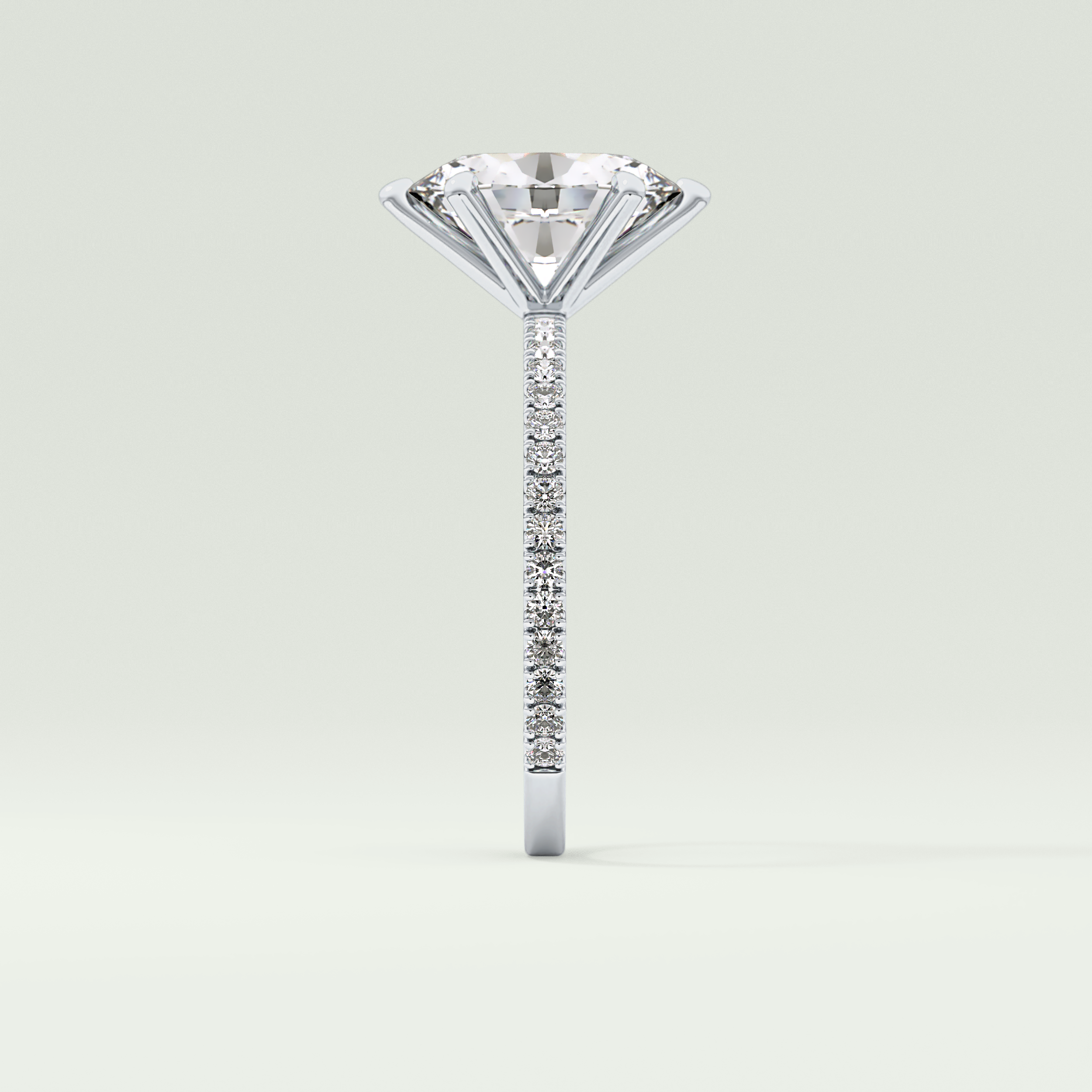 2.0 CT Oval Cut Pave Lab-Grown Diamond Engagement Ring 18