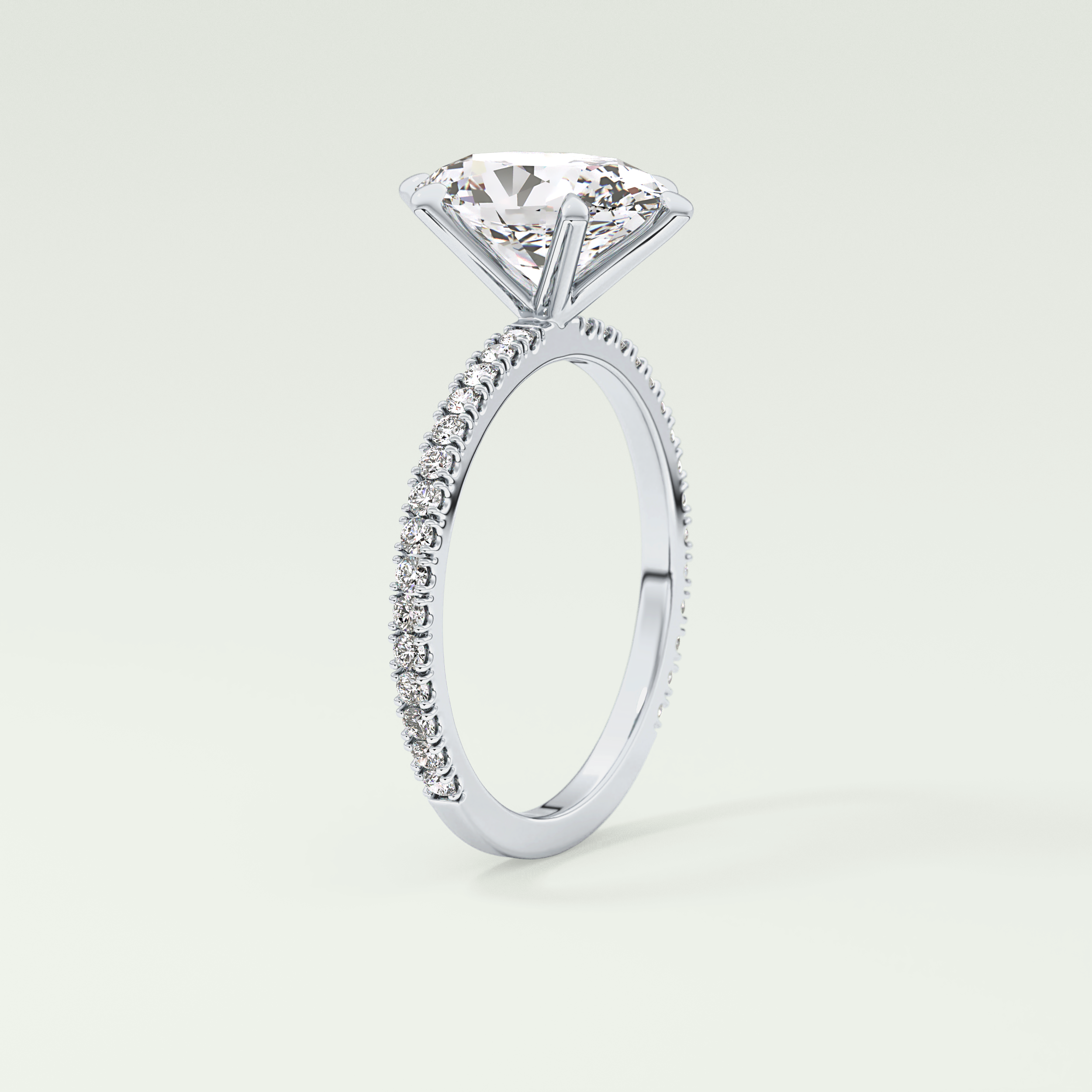 2.0 CT Oval Cut Pave Lab-Grown Diamond Engagement Ring 19
