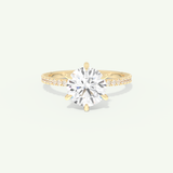 2.0 CT Round Cut Pave Moissanite Engagement Ring