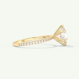 2.0 CT Round Cut Pave Lab-Grown Diamond Engagement Ring