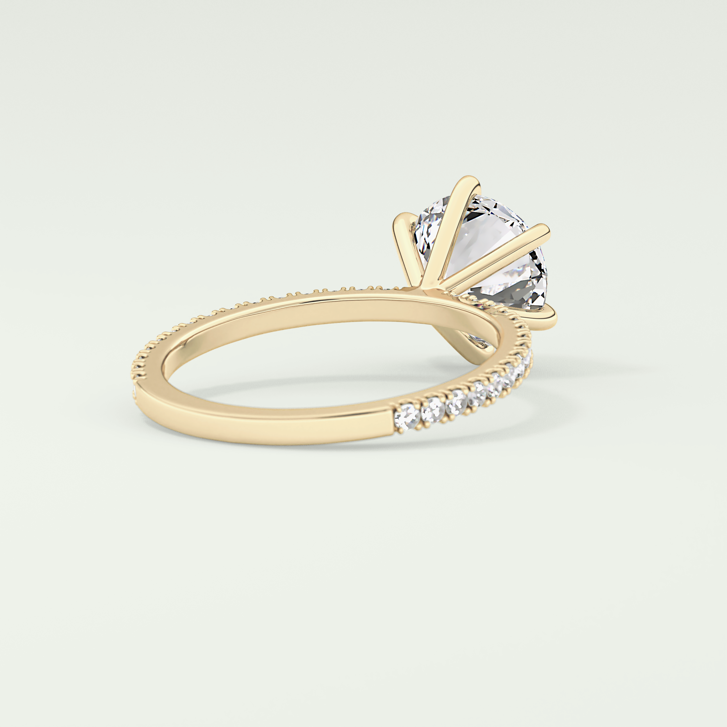 2.0 CT Round Cut Pave Moissanite Engagement Ring 2