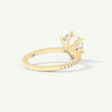 2.0 CT Round Cut Pave Lab-Grown Diamond Engagement Ring