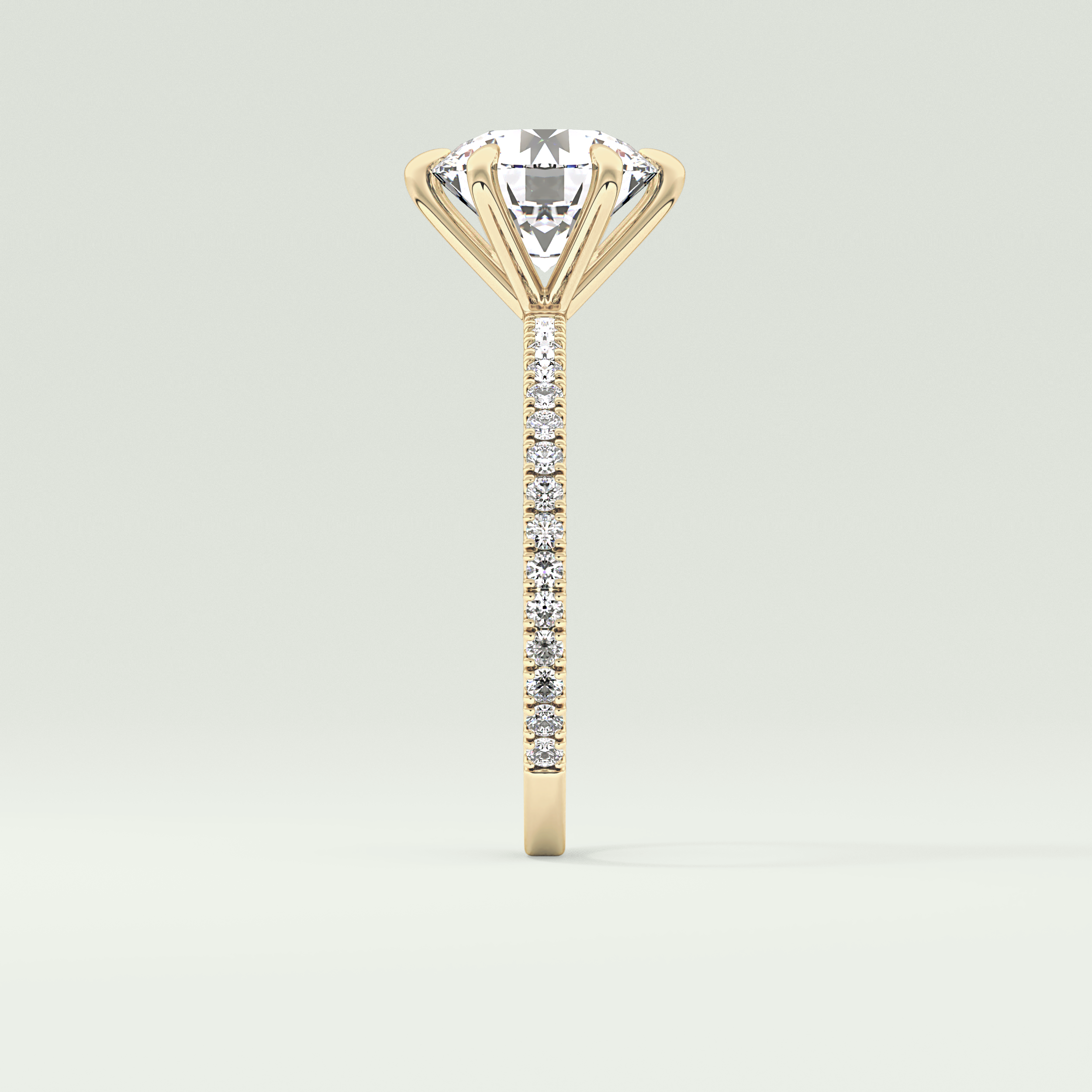 2.0 CT Round Cut Pave Moissanite Engagement Ring 4