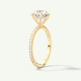 2.0 CT Round Cut Pave Lab-Grown Diamond Engagement Ring