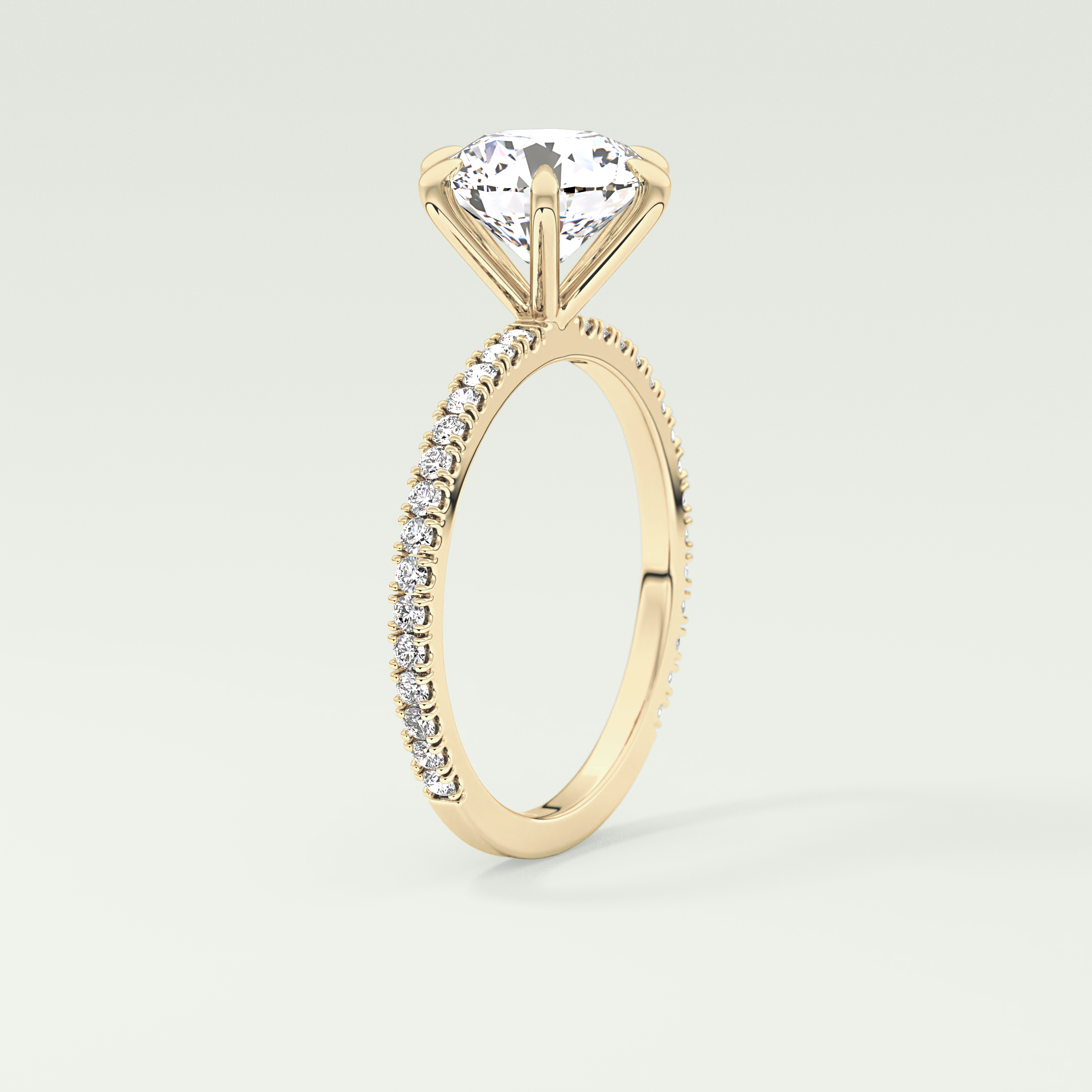 2.0 CT Round Cut Pave Moissanite Engagement Ring 5