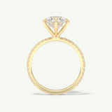 2.0 CT Round Cut Pave Moissanite Engagement Ring